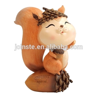 Custom cheap resin handmade painting squirrel home decoration items