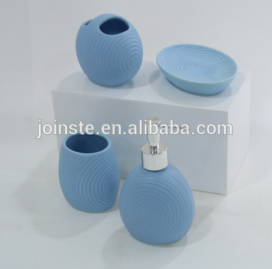 Ceramic bath bottles and teeth brushes cups for bathroom set