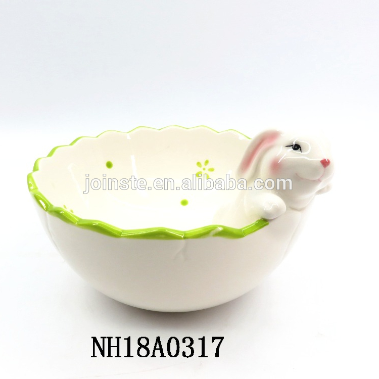 Ceramic Easter Bunny Snack Serving Bowls