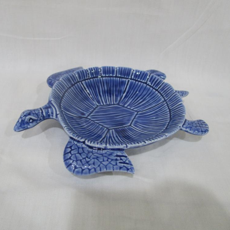 Solid Blue Ceramic Sea Turtle Dishware (Plate), ceramic tortoise plate