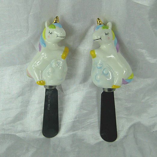 Unicorn butter knife stainless butter knife with unicorn figurine