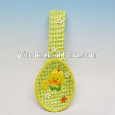 Custom green chick 3d painting spoon home decoration soup spoon gift for kids