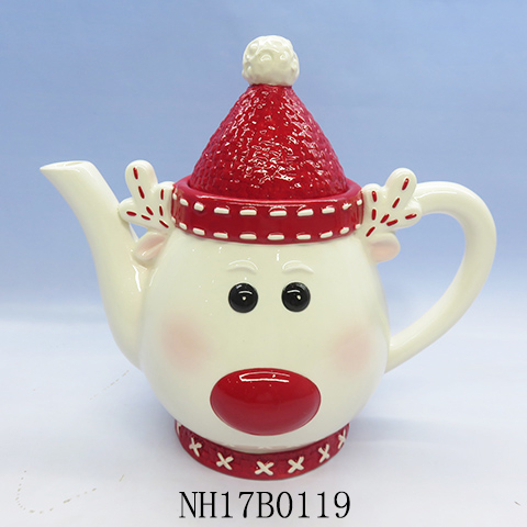 Ceramic Christmas Reindeer Tea Pot,  Custom accept