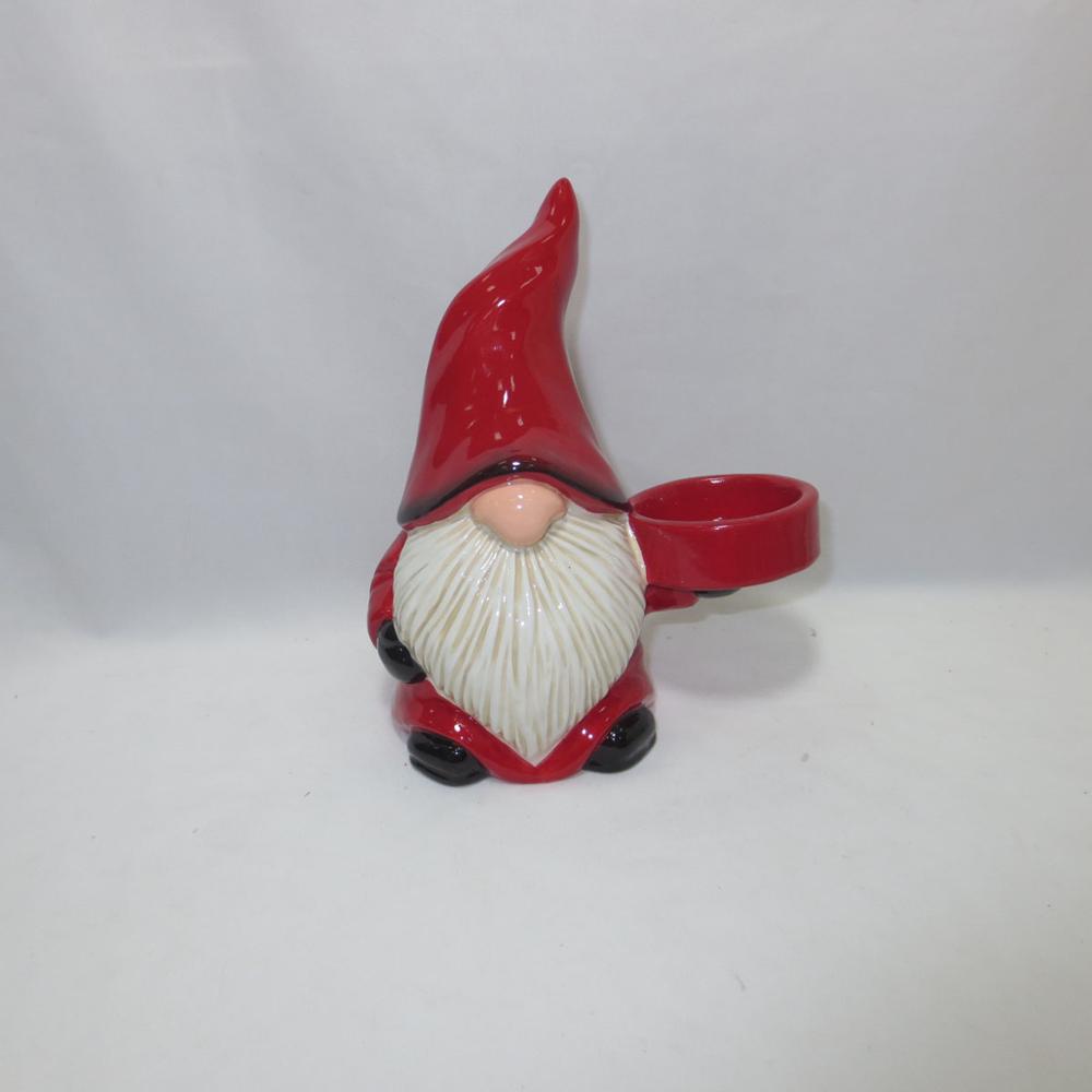 2018 Christmas red standing santa candle holder decoration