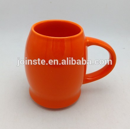 Customized orange color ceramic coffee mug