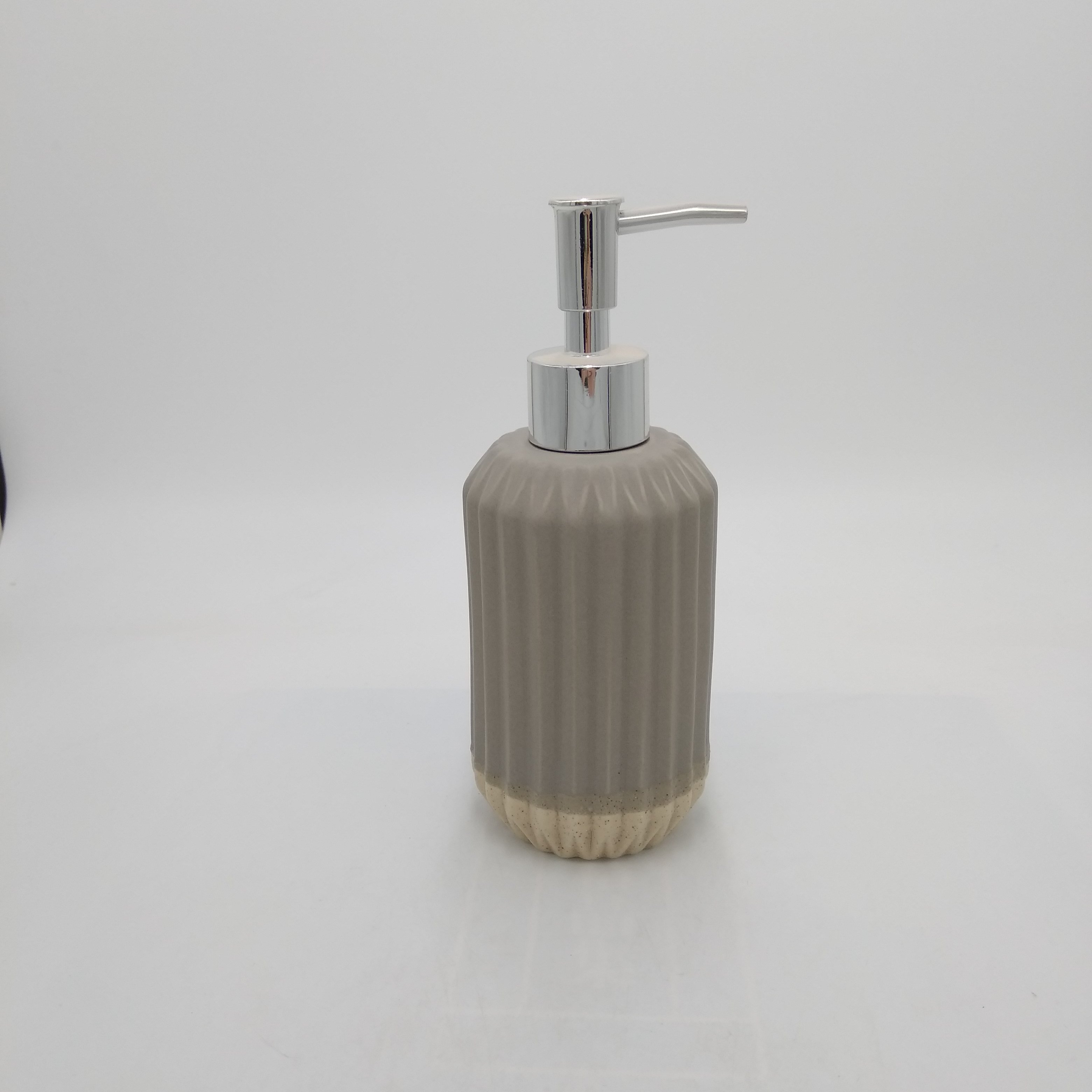 320ml white black ceramic cosmetic bottle with silver pump sprayer for liquid soap shampoo dispensing