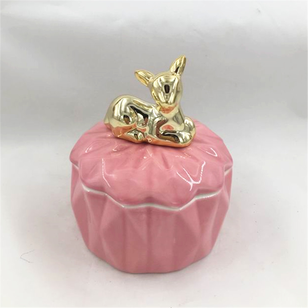 Ceramic handmade   jewelry  round box pink  novelty  trinket box jewelry box