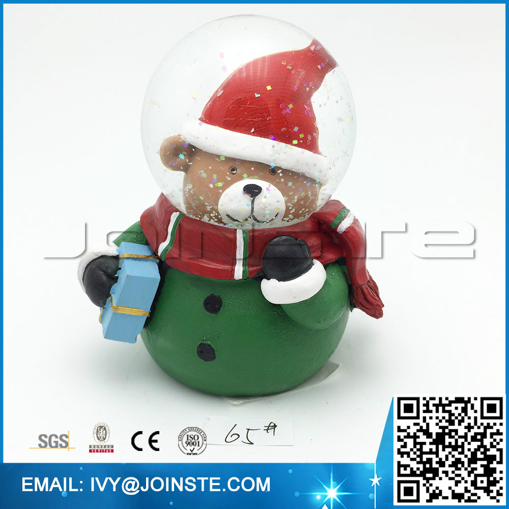 2015 New arrived resin snow ball with snow man cute