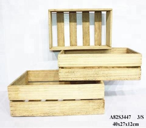 Natural primitive wood slat large planters