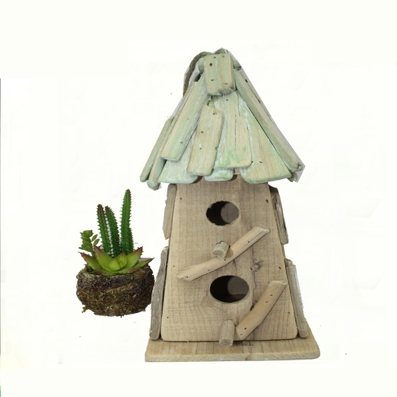Natural big birdhouse with two holes