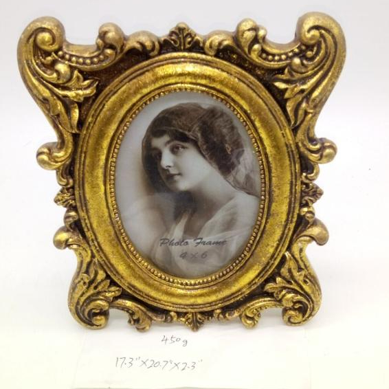 Antique Golden Polyresin Picture Frame, Resin Photo Frame