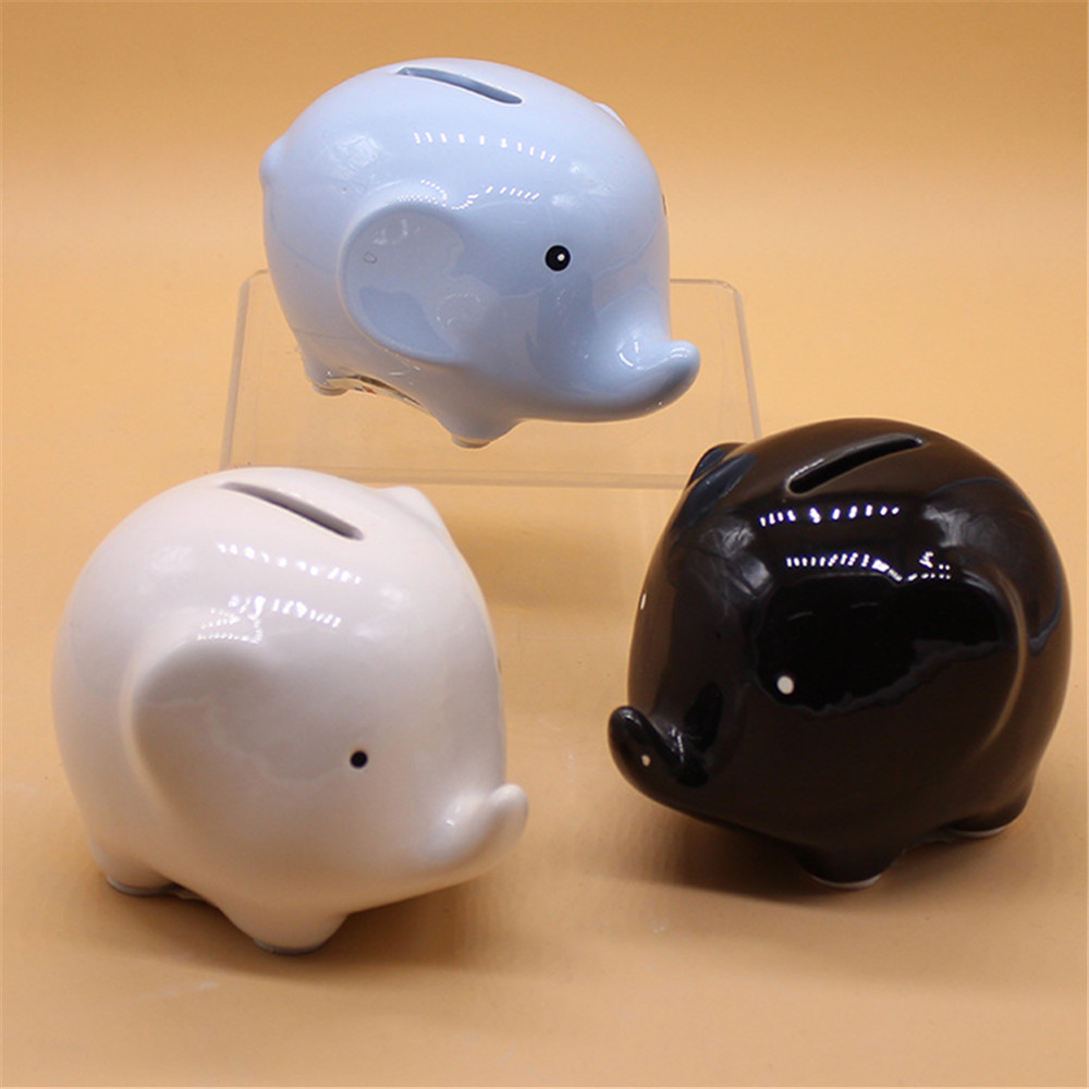 Promotion  ceramic mini  elephant  money coin bank  Children  funny  gift box ,money box