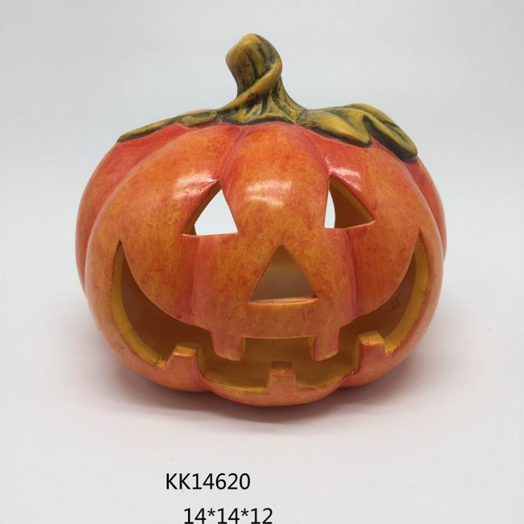 Halloween decoration ceramic pumpkin candle holder