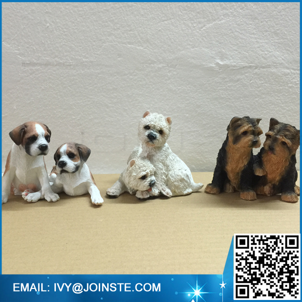 Factory handmade resin figure resin dog figurines for home /garden decoration