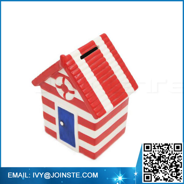 Beauty ceramic house shaped money box wholesale money bank coin bank