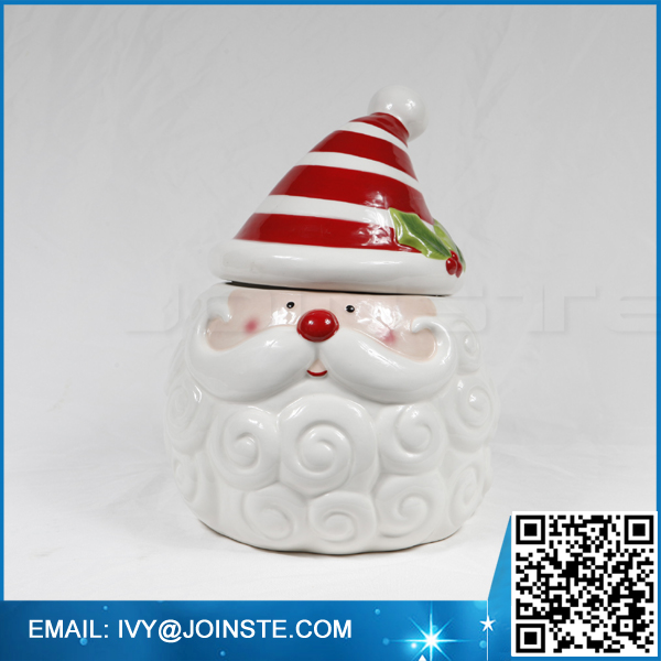 New style ceramic Christmas funny cookie container cookie jars wholesale