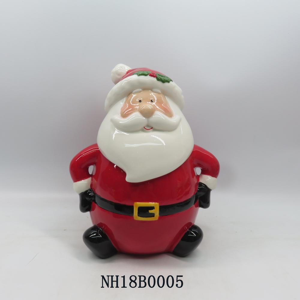 Christmas Santa   cookie jar  handmade  ceramic large capacity  food storage jar  with lids