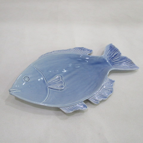 Large Ceramic Blue Fish Plate, Custom ceramic plate dish