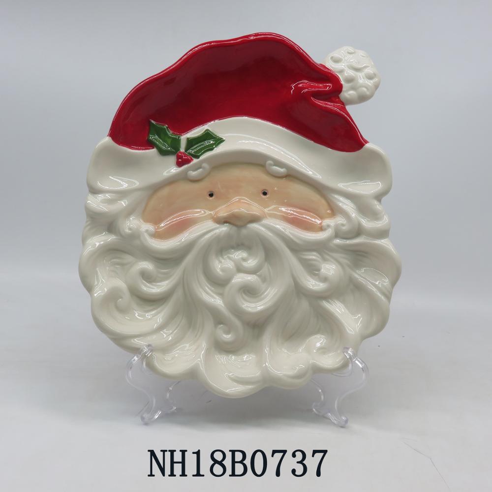 Christmas Candy Dish, Customized ceramic christmas candy cookie dish plate for sale