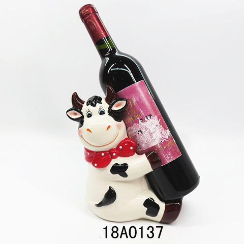 ceramic cow shape wine bottle holders customized home table decorative wine bottle holder
