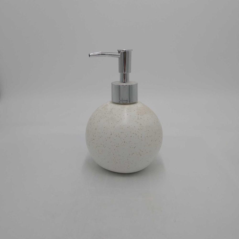 Durable Ceramic Liquid Hand Soap Dispenser Pump Bottle Stylish Hand Lotion Bottle for Kitchen Bathroom (White)