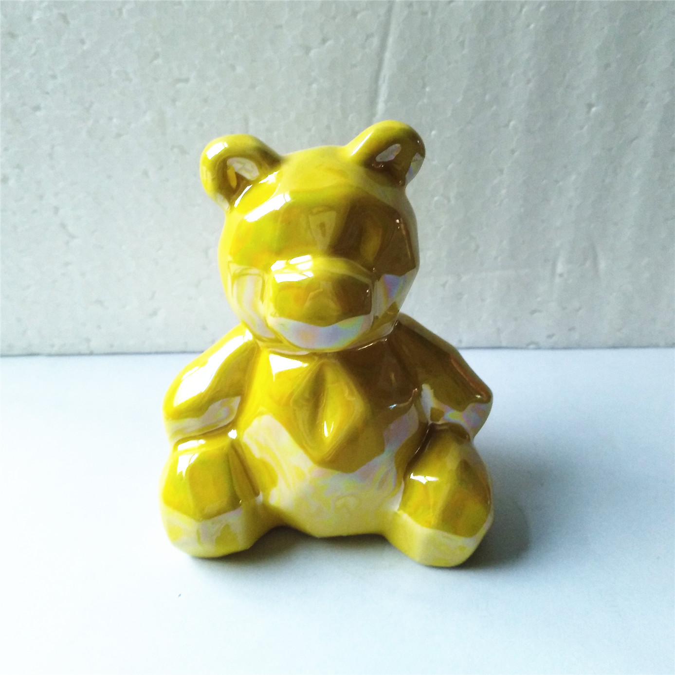 Geometric bear piggy bank popular  ceramic  hand made animal  money bank money box