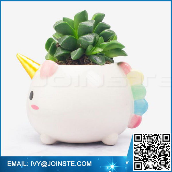 cute unicorn planter flower pot planter ceramic animal planter