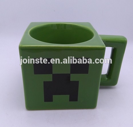 Green square my world ceramic mug