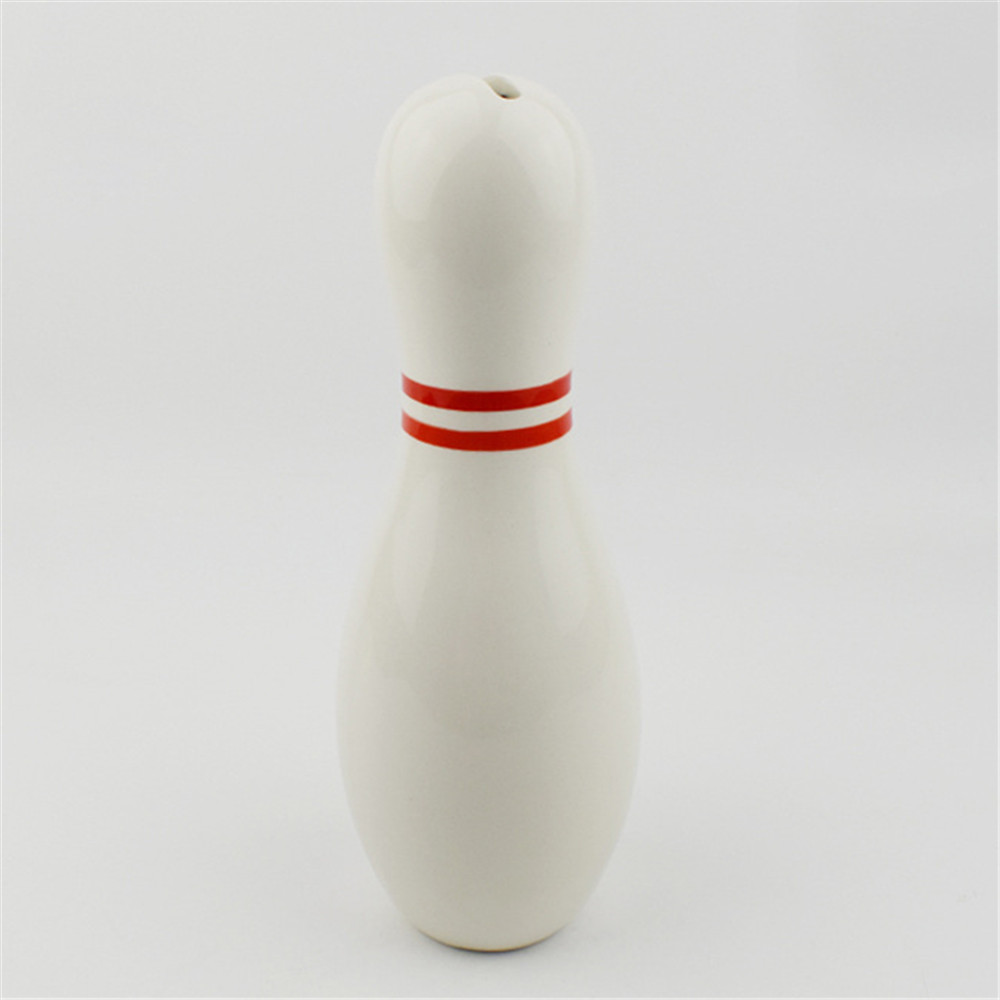 Hot Sale Funny Bowling Pin Shape Piggy Bank Ceramic  Piggy Bank