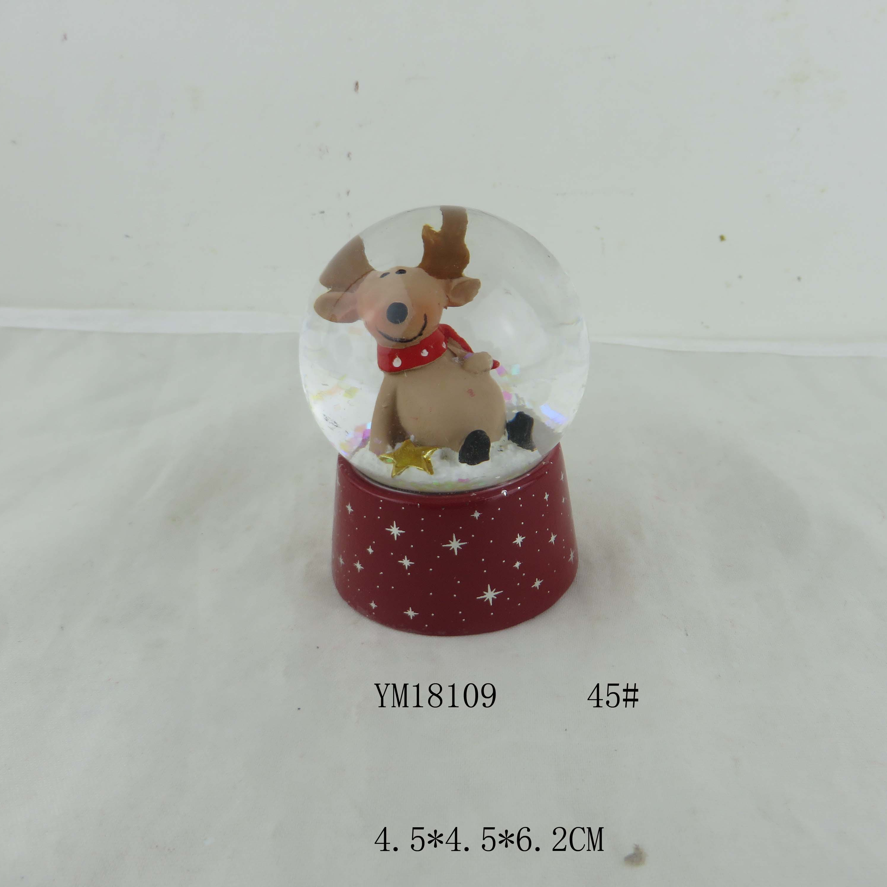 Christmas Snow Globe – Christmas Figurine Red Green Snow Shake Santa Gift