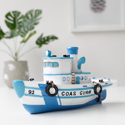 Custom european style steamship shape decoration resin tourist souvenir