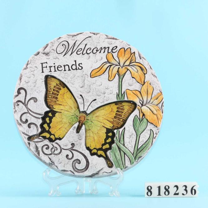 Welcome Friends yellow butterfly Spring Themed Stepping Stone
