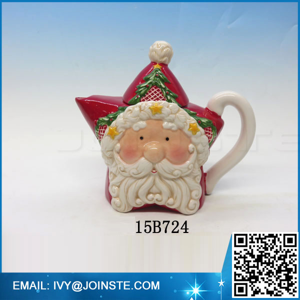 Hot sale tea pot ceramic Christmas tea pot set with high quality