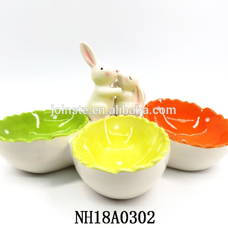 Easter Mud Pie Ceramic Bunny Egg Cup colorful