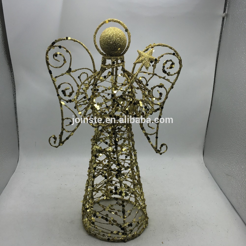 Custom wrought iron angel with wings iron metal decoration items