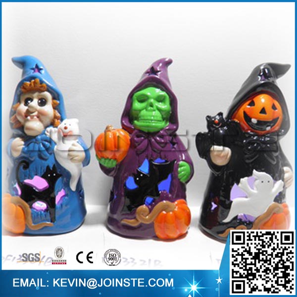 Ceramic Halloween decoration Witch, skull, pumpkin