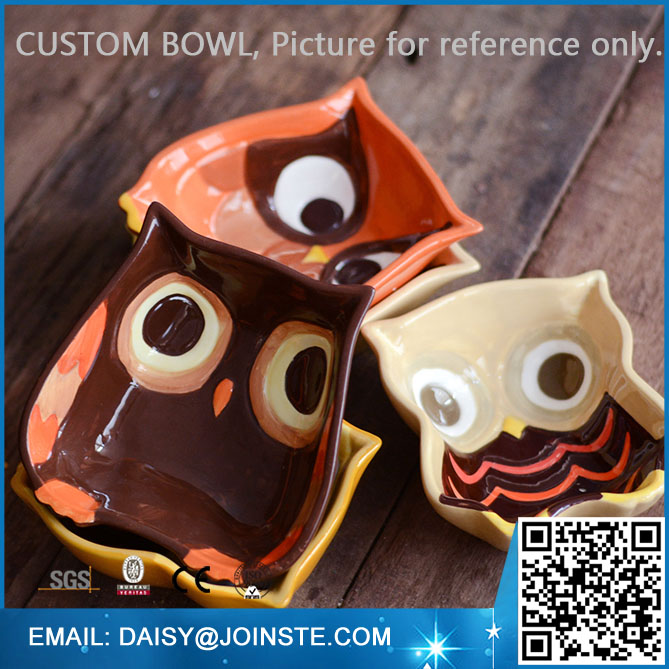 ceramic owl bowl,painting ceramic bowls,custom snack bowl
