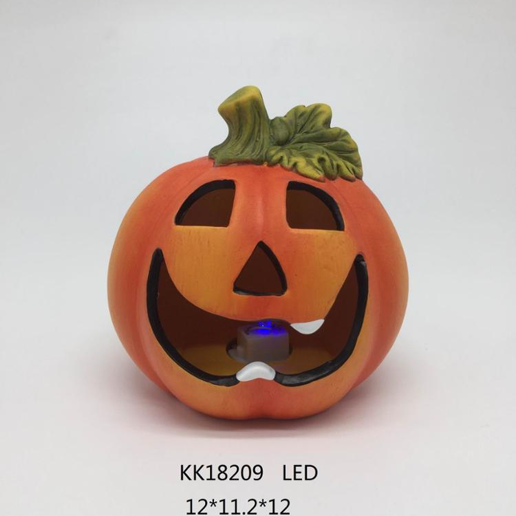 Hot sale ceramic lighted halloween pumpkin for decoration