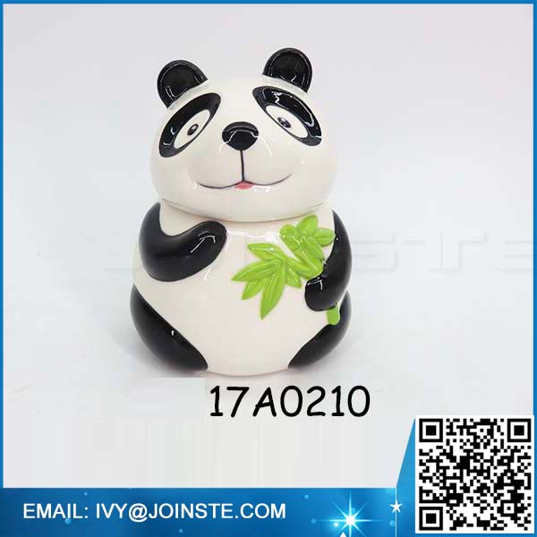 Panda shaped ceramic unique design sugar bowl with lid