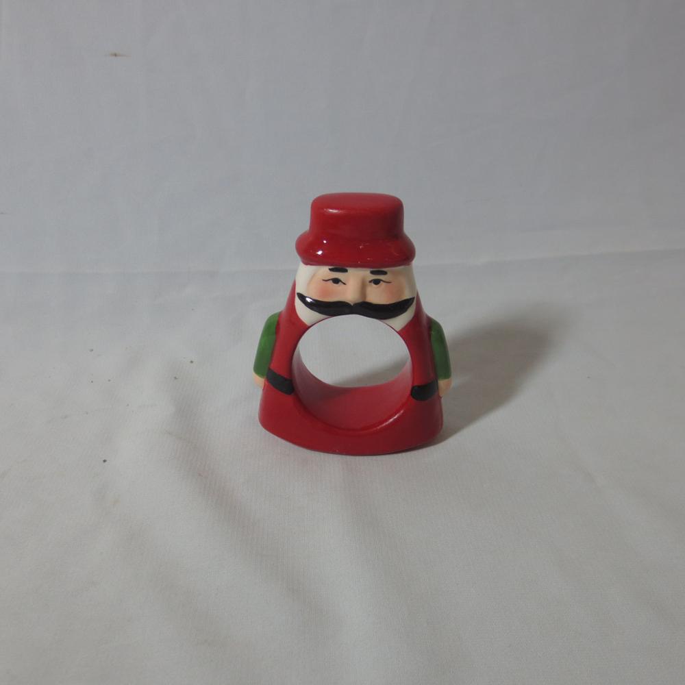 Santa claus design ceramic napkin ring for Christmas Crafts