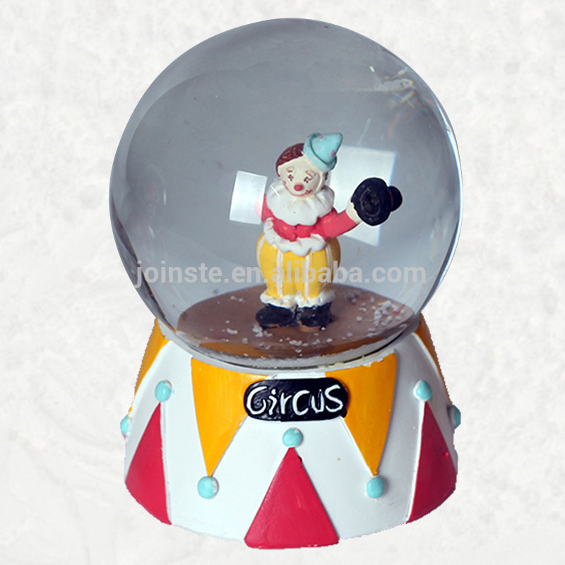 Custom Circus snow globe, Clown water globe 80mm