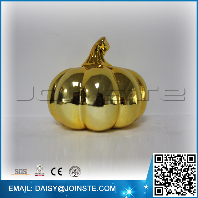 golden halloween ceramic pumpkin