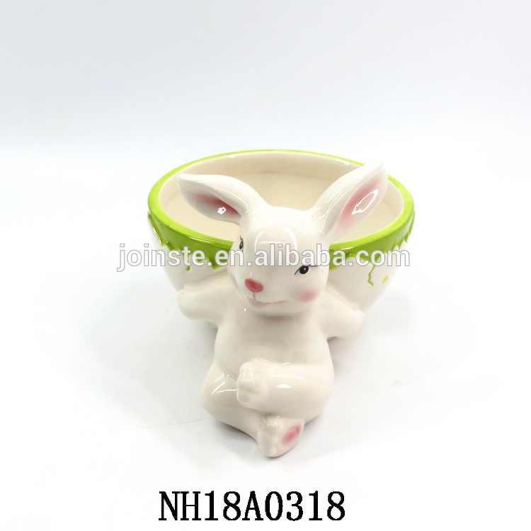 Ceramic Bunny Snack Bowls – Tabletop Spring Decorations