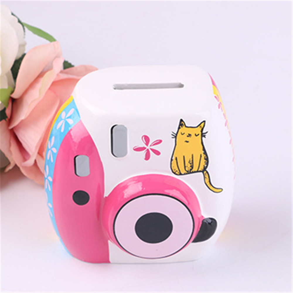 Unique camera shape moneybox  ceramic custom  novelty money box