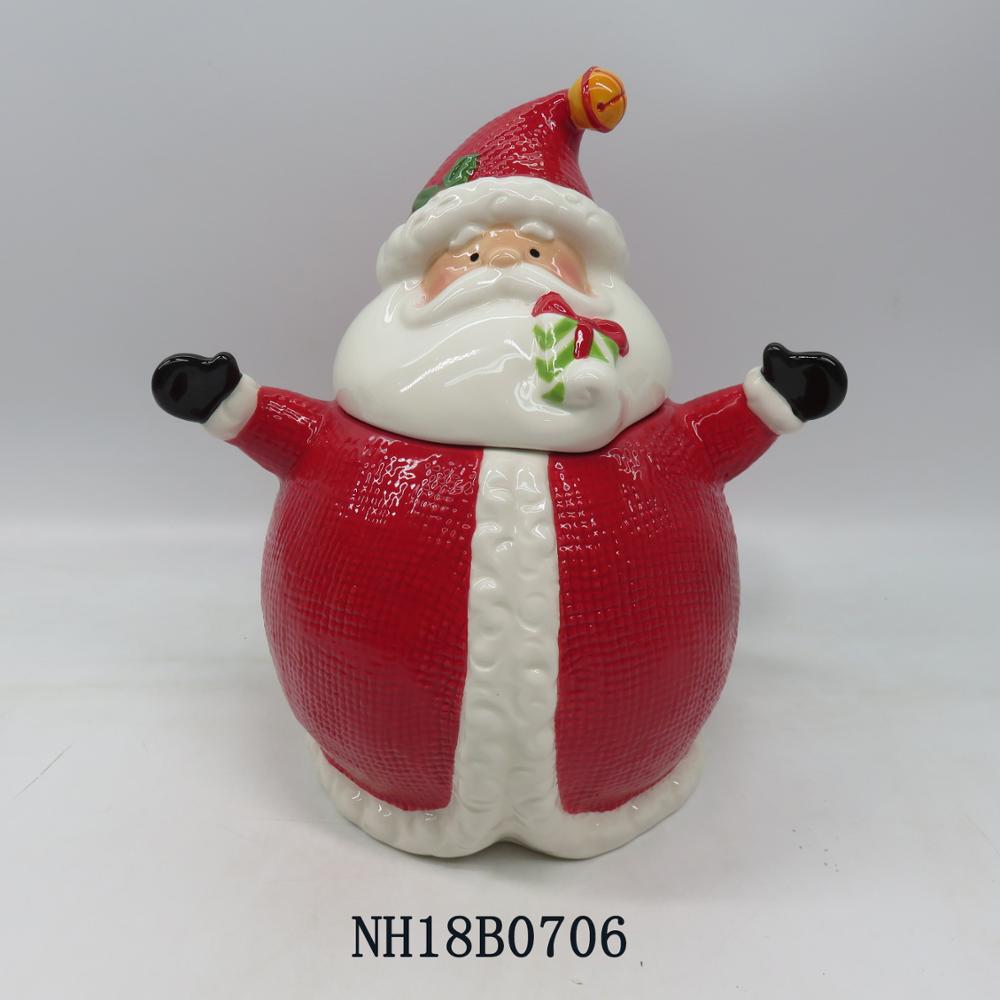 Vintage Ceramic Santa Cookie Jar for Christmas Decor