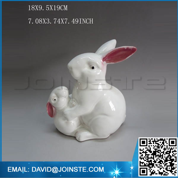 White ceramic rabbit figurines