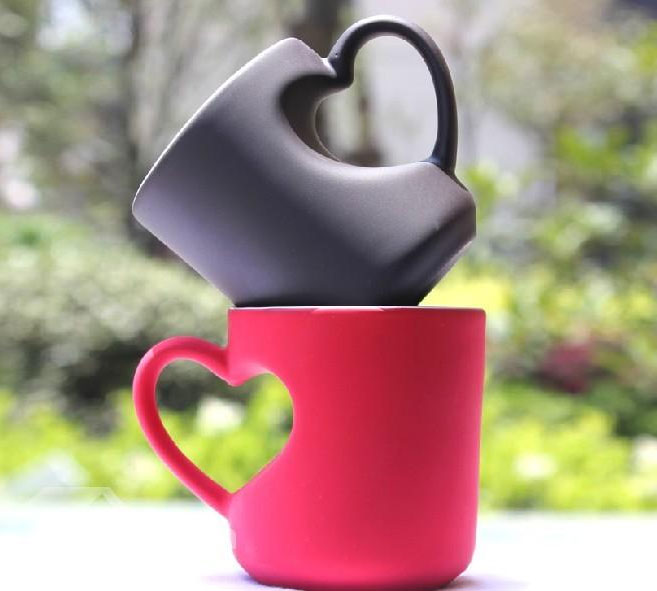 love heart mug,heart handle mug,funny shaped coffee mug