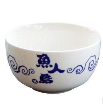 Custom high quality white Japanese style ceramic salad bowl soup bowl