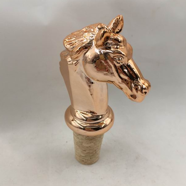 Golden Horse Shape Wine bottle stopper, Ceramic, Custom accept