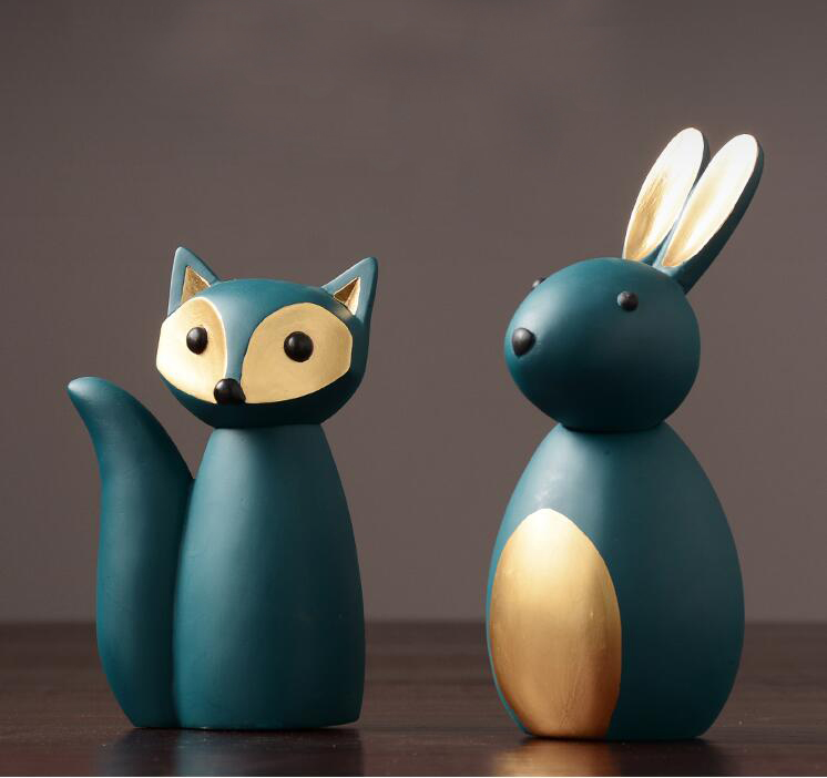 Desk decoration fox,custom resin animals in poly resin, custom resin sculpture